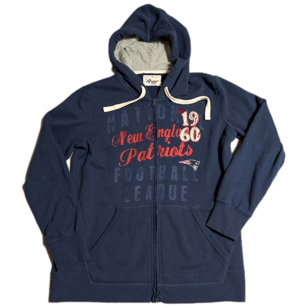New England Patriots Hoodie Womens Small Full Zip‎ Sweatshirt NFL GIII 4Her